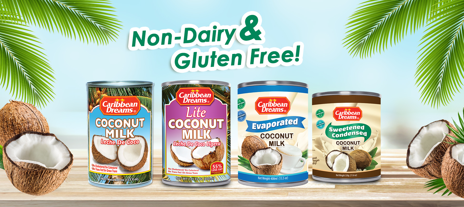 Caribbean Dreams Gluten Free and Dairy Free Coconut based products 